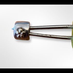 Pandora ALE Spacer Gold Flower Clip Bead Charm in Sterling Silver 925